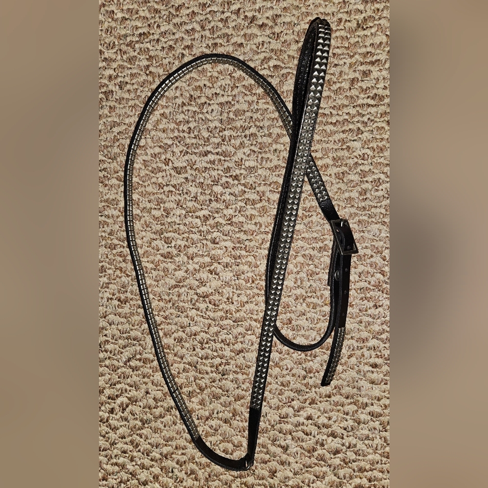 Studded Black Leather Double Belt